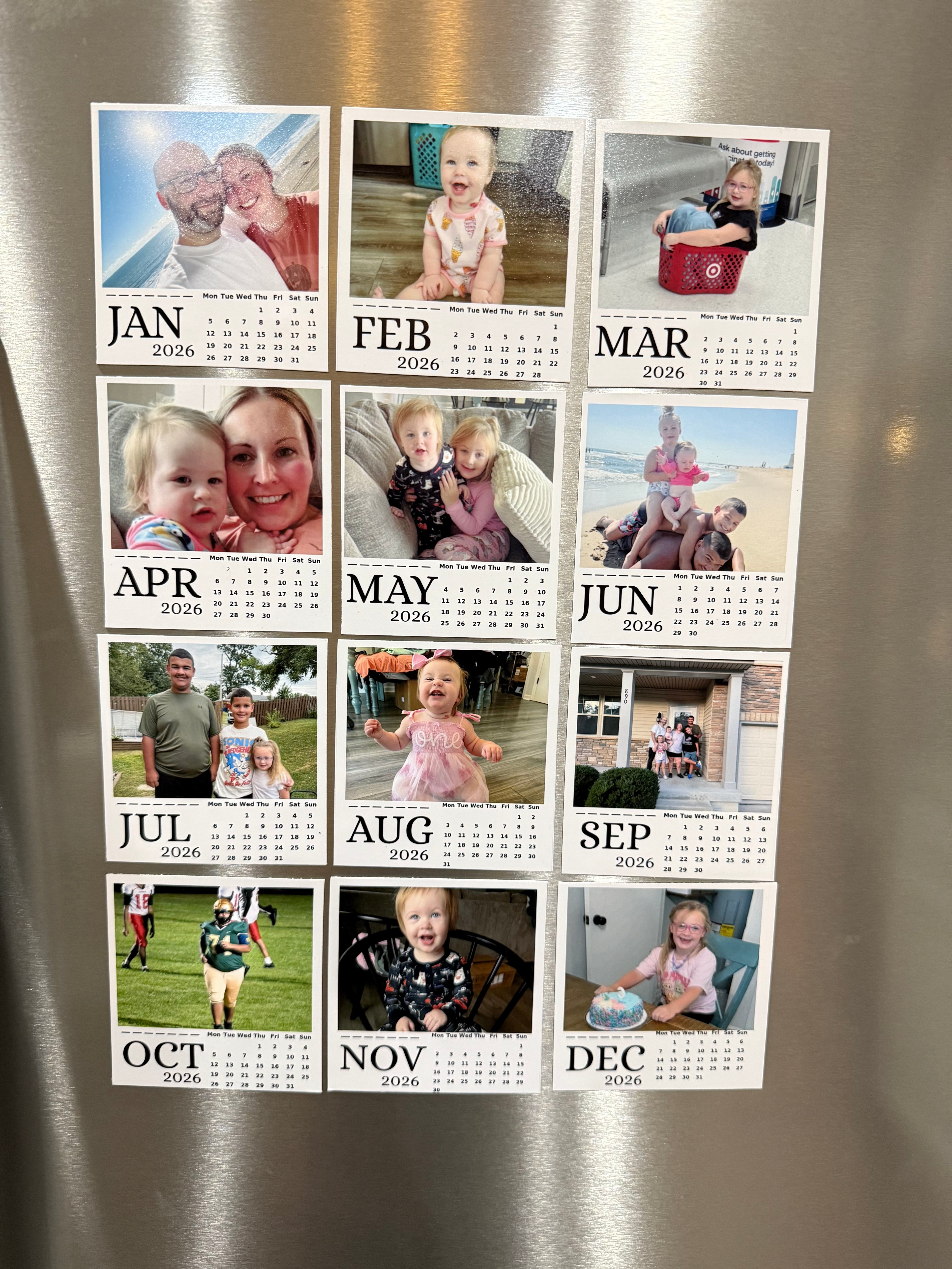 Mini Photo Magnet Calendar 2026